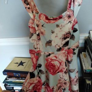 Light blue floral midi dress